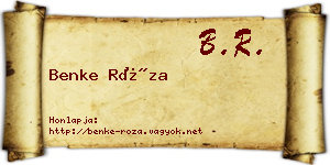 Benke Róza névjegykártya